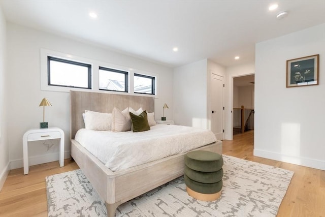 bedroom featuring light hardwood / wood-style flooring