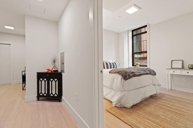 bedroom featuring light wood-type flooring