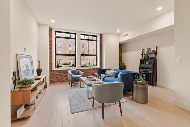 interior space with light hardwood / wood-style floors