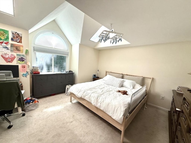 12 Cozy St Unit 12, Watertown, MA 02472 - bedroom with light colored carpet, a skylight, lofted ceiling, and an office area
