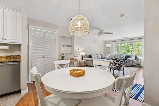 2 Englewood Dr Unit F-6, Harwich, MA 02645 - dining area featuring light wood-type flooring and a ceiling fan