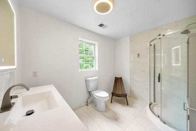 24 Clark St, Taunton, MA 02780 - bathroom with marble look tiles, toilet, a marble finish shower, and vanity