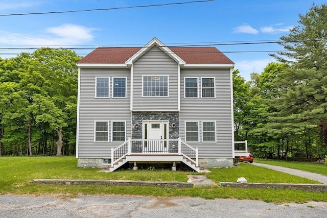 24 Clark St, Taunton, MA 02780 - view of front of house with a front lawn