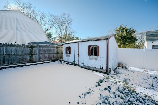 view of snow covered structure