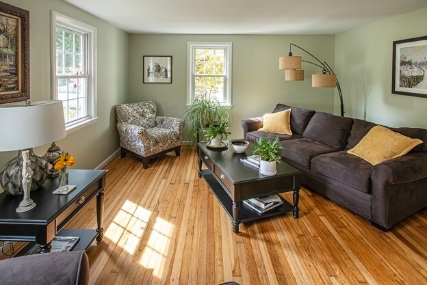 living room with light hardwood / wood-style floors