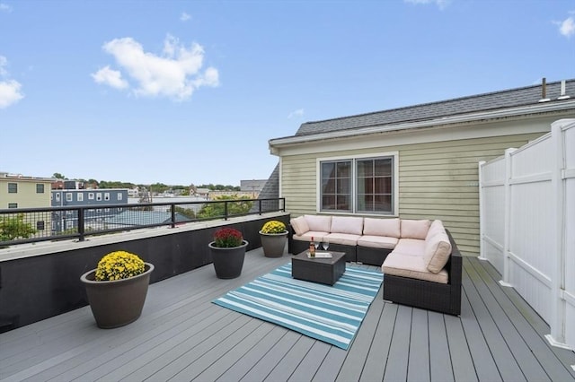 deck with an outdoor hangout area