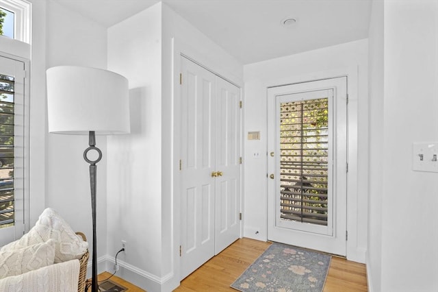 entrance foyer with wood finished floors
