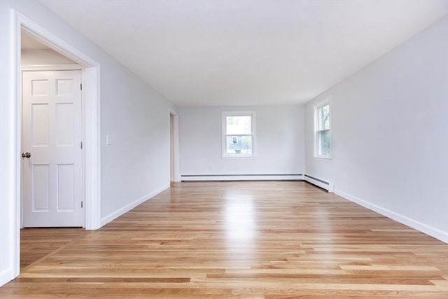 6 Post Gate Rd, Danvers, MA 01923 - spare room featuring light wood-type flooring, baseboards, and a baseboard radiator
