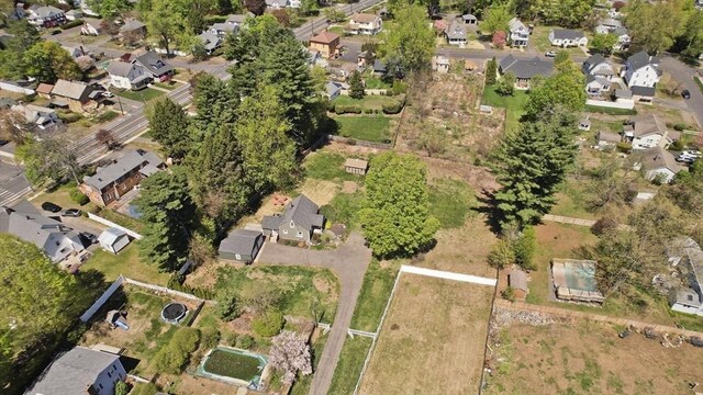 aerial view with a residential view