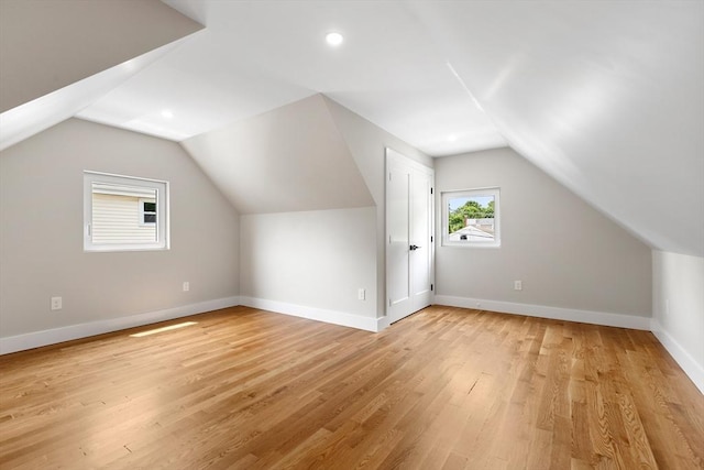66 Upham St, Newton, MA 02465 - bonus room featuring vaulted ceiling, light wood finished floors, and baseboards