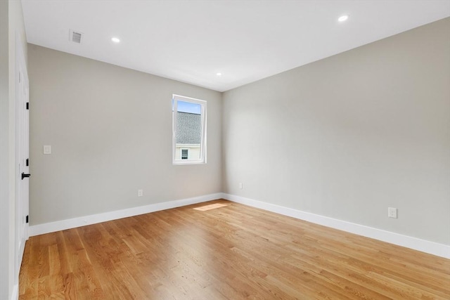 66 Upham St, Newton, MA 02465 - unfurnished room with light wood-type flooring, baseboards, and recessed lighting