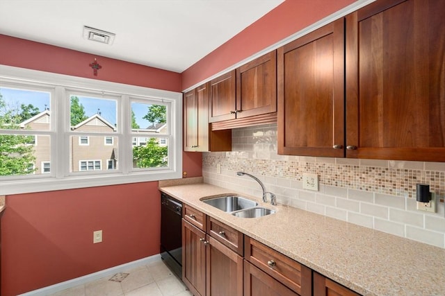 17 Angela Ln Unit 17, Watertown, MA 02472 - kitchen featuring a sink, black dishwasher, backsplash, and baseboards