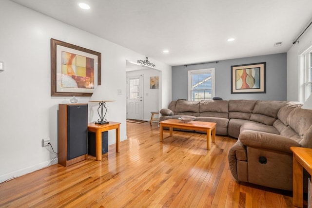 55 W 3rd St Unit 3, Lowell, MA 01850 - living area featuring light wood finished floors, recessed lighting, and baseboards