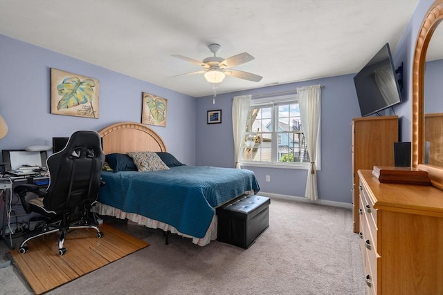 55 W 3rd St Unit 3, Lowell, MA 01850 - bedroom featuring light carpet, a desk, baseboards, and ceiling fan