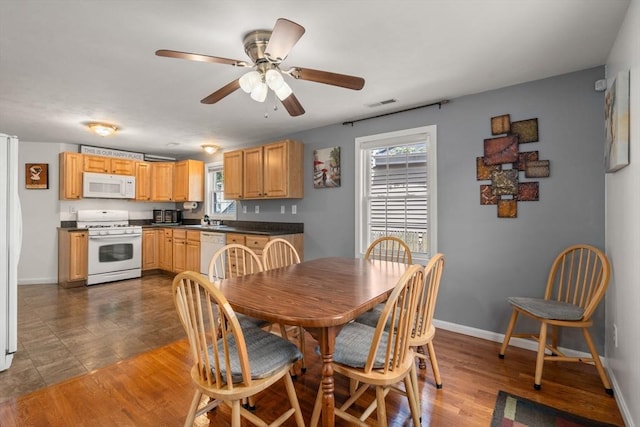 55 W 3rd St Unit 3, Lowell, MA 01850 - dining room featuring plenty of natural light, baseboards, and ceiling fan
