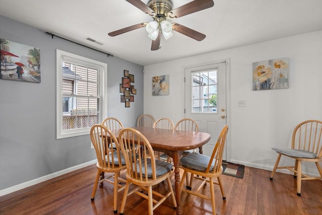 55 W 3rd St Unit 3, Lowell, MA 01850 - dining room featuring baseboards, wood finished floors, and ceiling fan