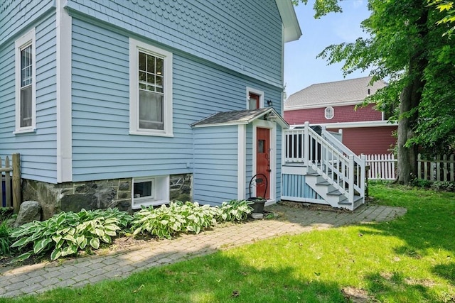 37 Devereux St, Marblehead, MA 01945 - rear view of house featuring stairs