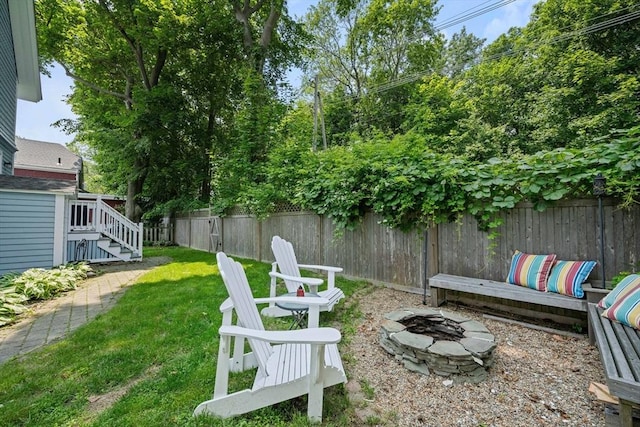 37 Devereux St, Marblehead, MA 01945 - fenced backyard featuring an outdoor fire pit