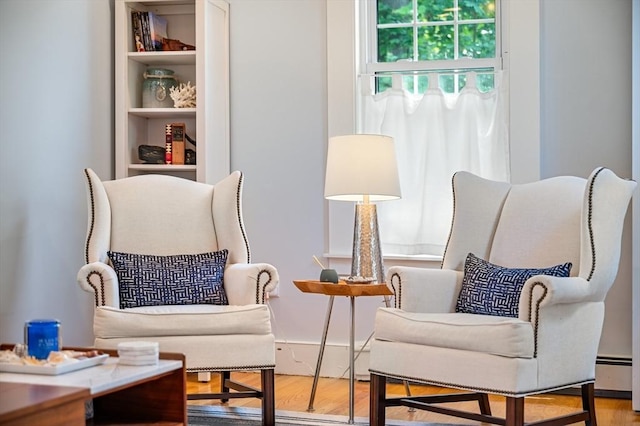 37 Devereux St, Marblehead, MA 01945 - sitting room featuring wood finished floors and a baseboard heating unit
