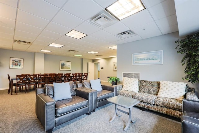 211 Central St Unit A305, Norwood, MA 02062 - living room with carpet and a drop ceiling