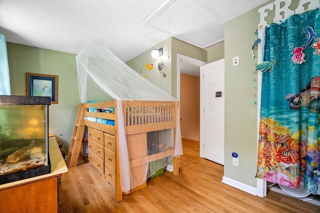 25 Brandt Beach Ave, Mattapoisett, MA 02739 - bedroom with wood finished floors and attic access