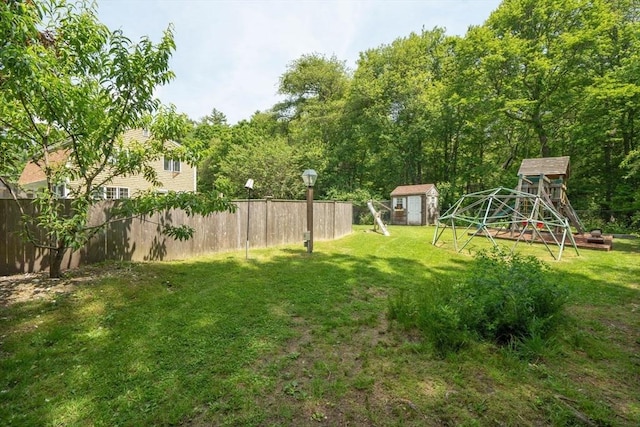 25 Brandt Beach Ave, Mattapoisett, MA 02739 - view of yard with a shed and a playground