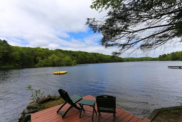 14 Cormack Rd, Sturbridge, MA 01566 - dock area featuring a water view and a view of trees