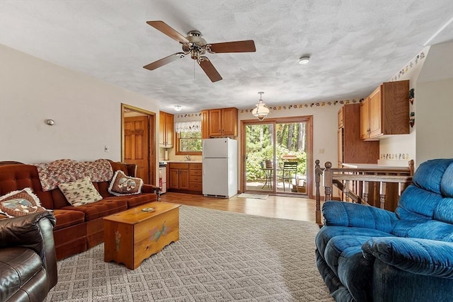 4 Clarke Rd, Littleton, MA 01460 - living room with a ceiling fan and light wood-style floors