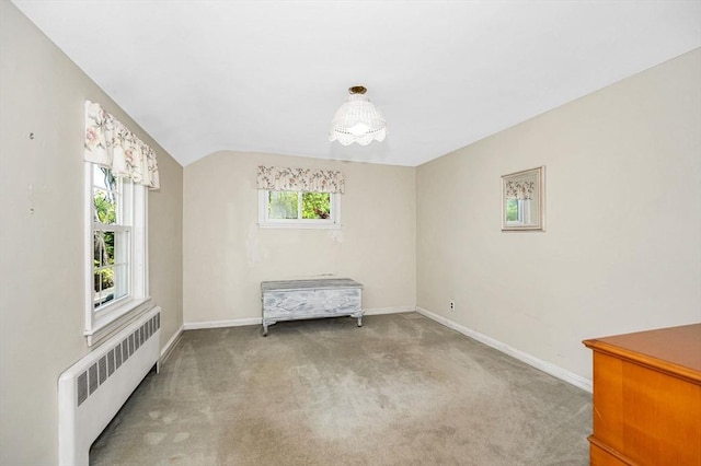 146 Elm St, Andover, MA 01810 - carpeted spare room with radiator, baseboards, and lofted ceiling