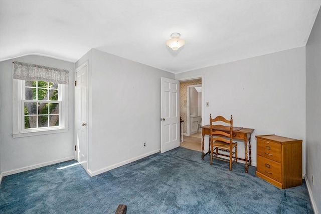 146 Elm St, Andover, MA 01810 - carpeted home office with lofted ceiling and baseboards