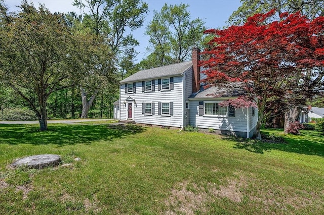 146 Elm St, Andover, MA 01810 - colonial house with a chimney and a front yard