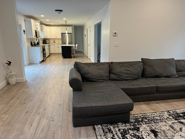 living room featuring light hardwood / wood-style floors