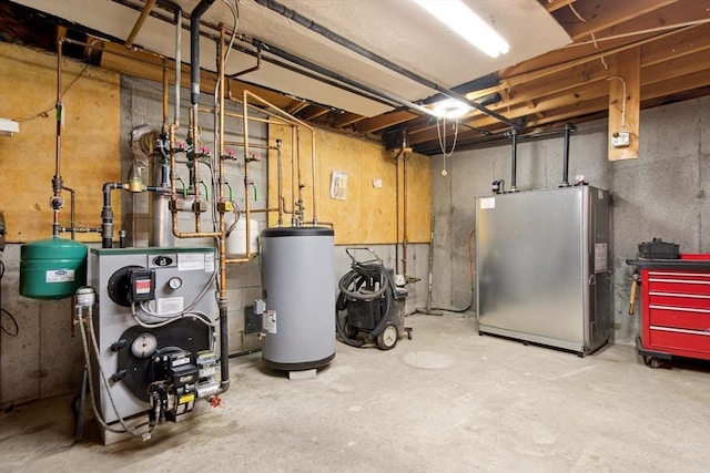 187 Middle Rd, Southborough, MA 01772 - utility room featuring water heater and a heating unit
