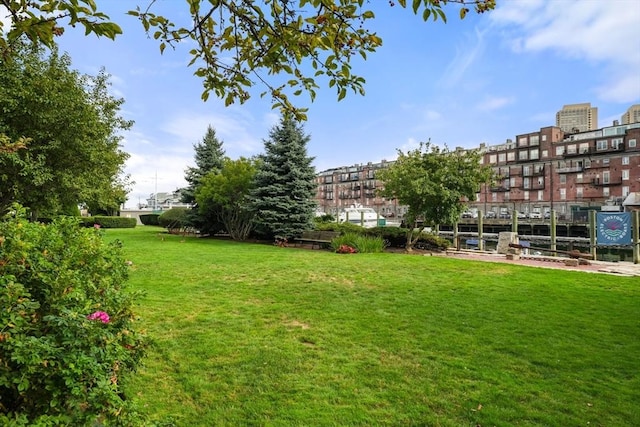 view of home's community featuring a lawn
