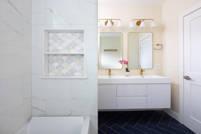 24 Ivory St, Boston, MA 02132 - full bath with double vanity