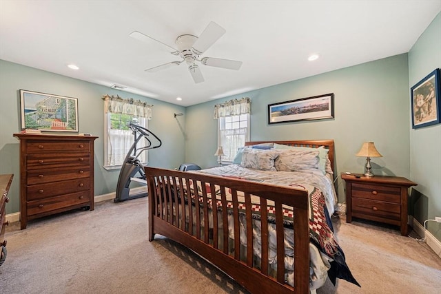 57 Century Rd, Weymouth, MA 02190 - bedroom with carpet, multiple windows, baseboards, a ceiling fan, and recessed lighting