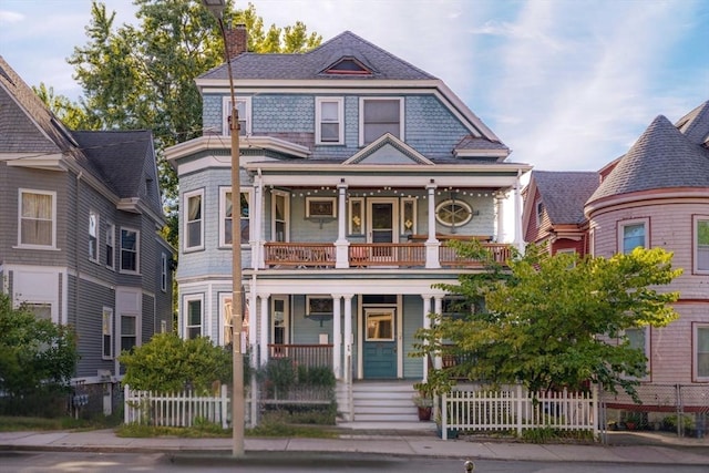 112 School Unit 3, Boston, MA 02119 - victorian house with a balcony, covered porch, and a chimney