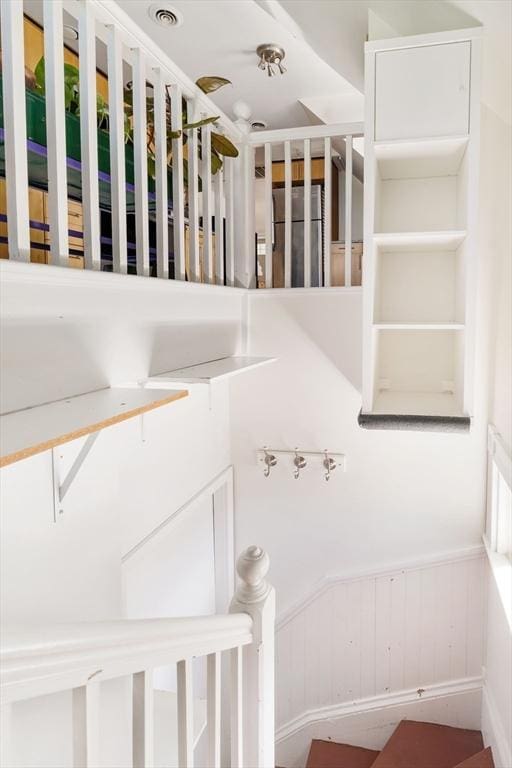 112 School Unit 3, Boston, MA 02119 - stairs featuring wainscoting