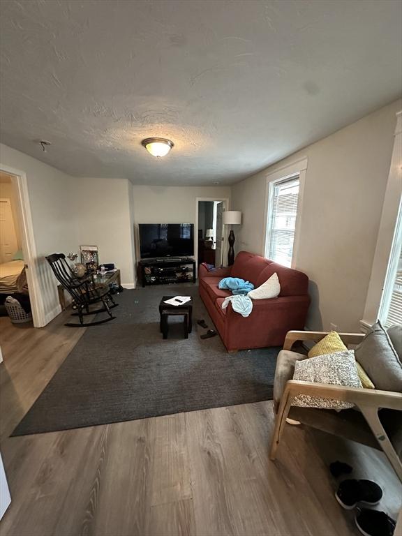 21 Sigel St, Worcester, MA 01610 - living area with wood finished floors and a textured ceiling