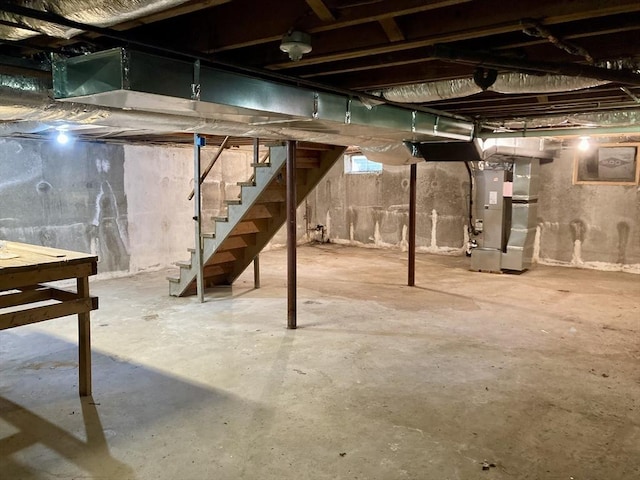 68 Briarbrook Dr, Seekonk, MA 02771 - unfinished basement featuring heating unit and stairway