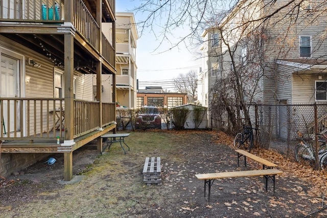 view of yard featuring fence