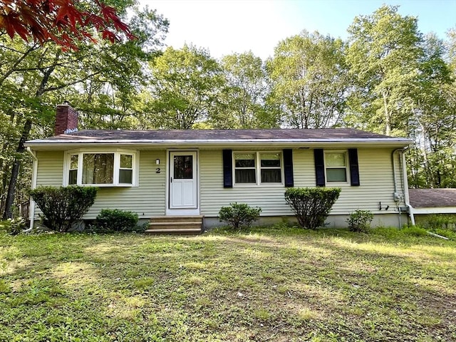 2 Bushy Ln, Rutland, MA 01543 - single story home with a chimney and a front yard