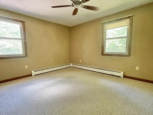 2 Bushy Ln, Rutland, MA 01543 - carpeted empty room with a ceiling fan and a baseboard heating unit