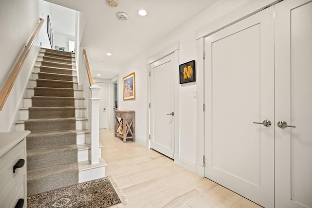 266 Merrimac St Unit F, Newburyport, MA 01950 - stairway featuring recessed lighting