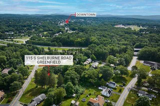 115 S Shelburne Rd, Greenfield, MA 01301 - view of property location with a heavily wooded area and a mountain backdrop