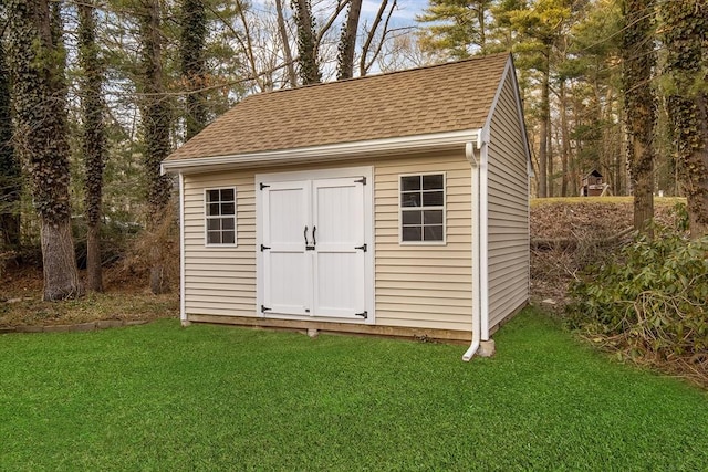 view of shed