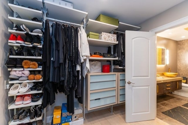 view of walk in closet