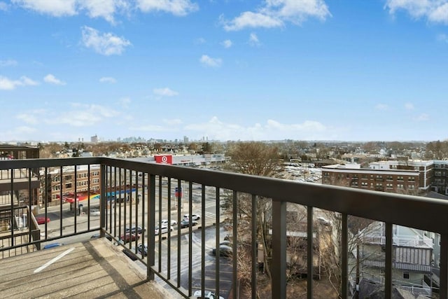 balcony with a view of city