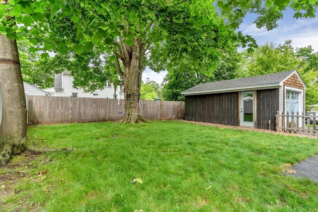 5 Vandergrift St, Lawrence, MA 01843 - fenced backyard featuring an outbuilding