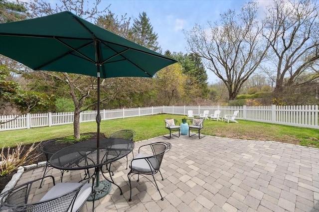 76 Union St, Natick, MA 01760 - view of patio / terrace featuring outdoor dining area and a fenced backyard